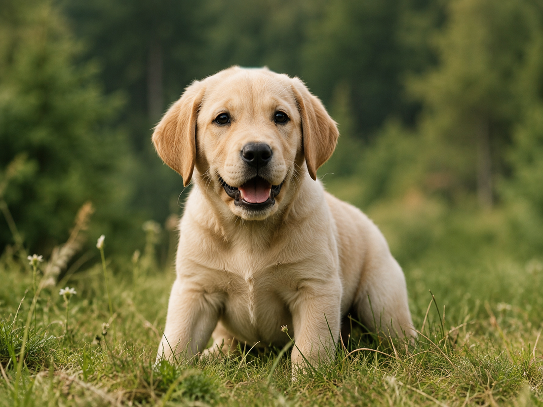 Junger Hund im Grünen